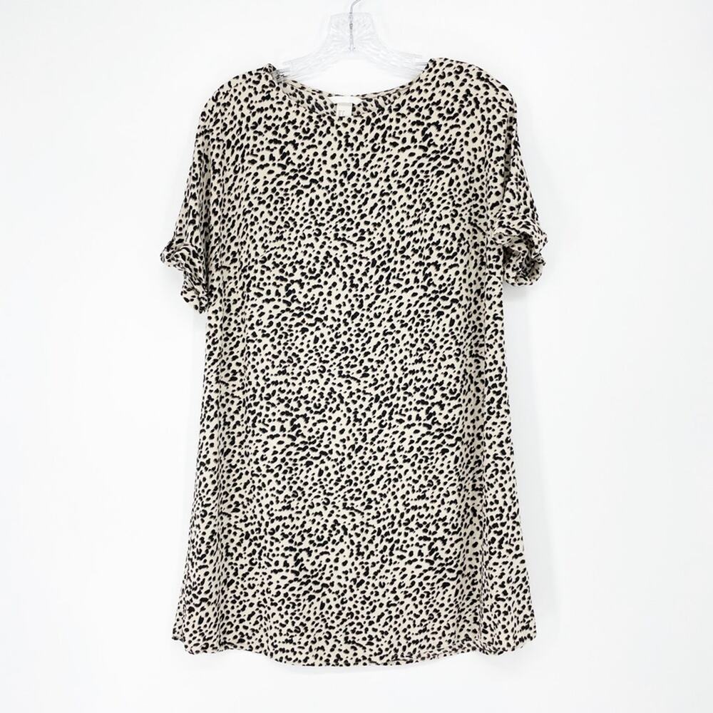 H&M Short Sleeve Leopard Print Shirt Dress Size 2